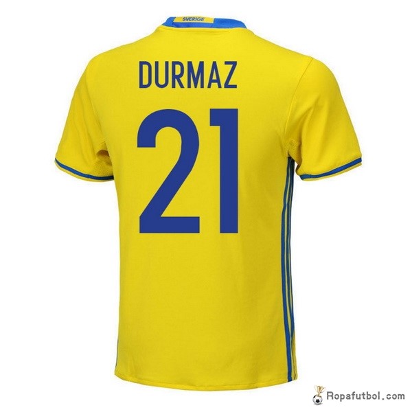 Camiseta Sweden Replica Primera Ropa Durmaz 2018 Amarillo